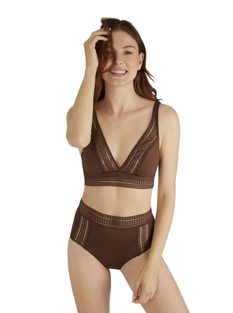 Soutien-gorge sans armatures ARTY GRAPHIK Marron chocolat - Kiabi