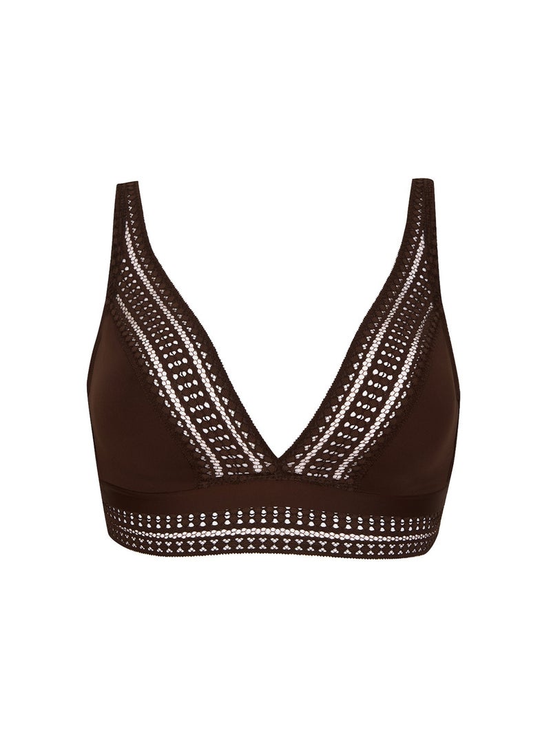 Soutien-gorge sans armatures ARTY GRAPHIK Marron chocolat - Kiabi