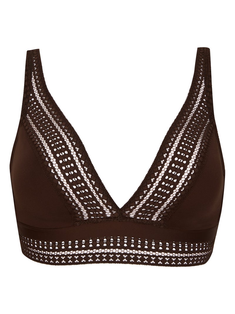 Soutien-gorge sans armatures ARTY GRAPHIK Marron chocolat - Kiabi