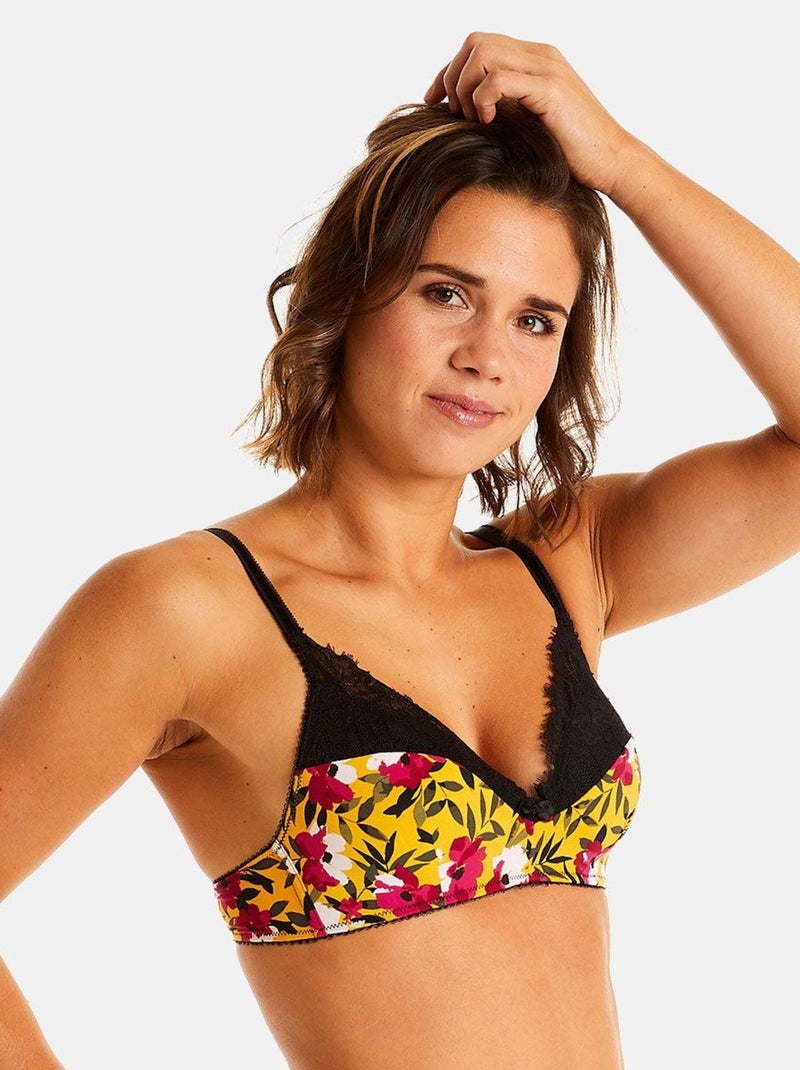 Soutien-gorge sans armatures coque souple SHAKER - Pomm'Poire Jaune - Kiabi