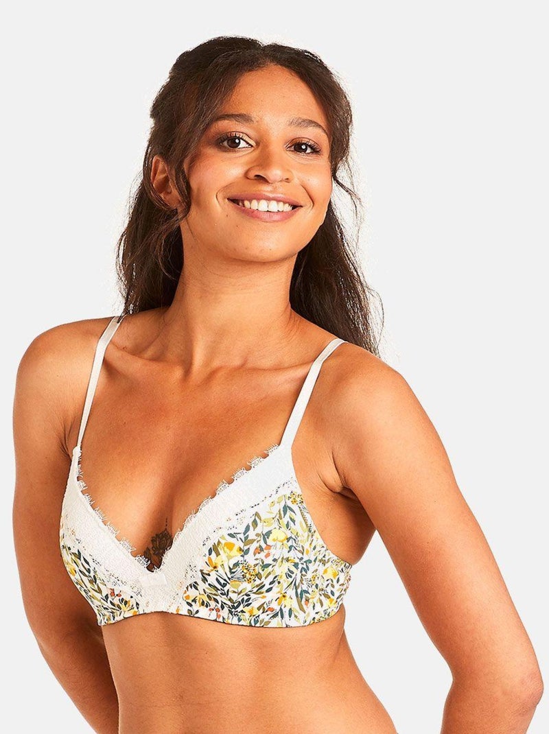 Soutien-gorge sans armatures coques souples PAMOISON - Pomm'Poire Blanc - Kiabi