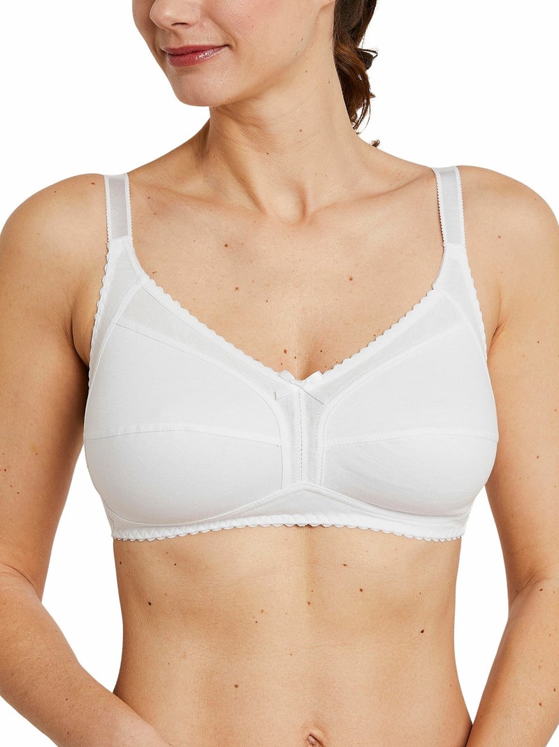 Soutien-gorge sans armatures coton stretch Blanc - Kiabi