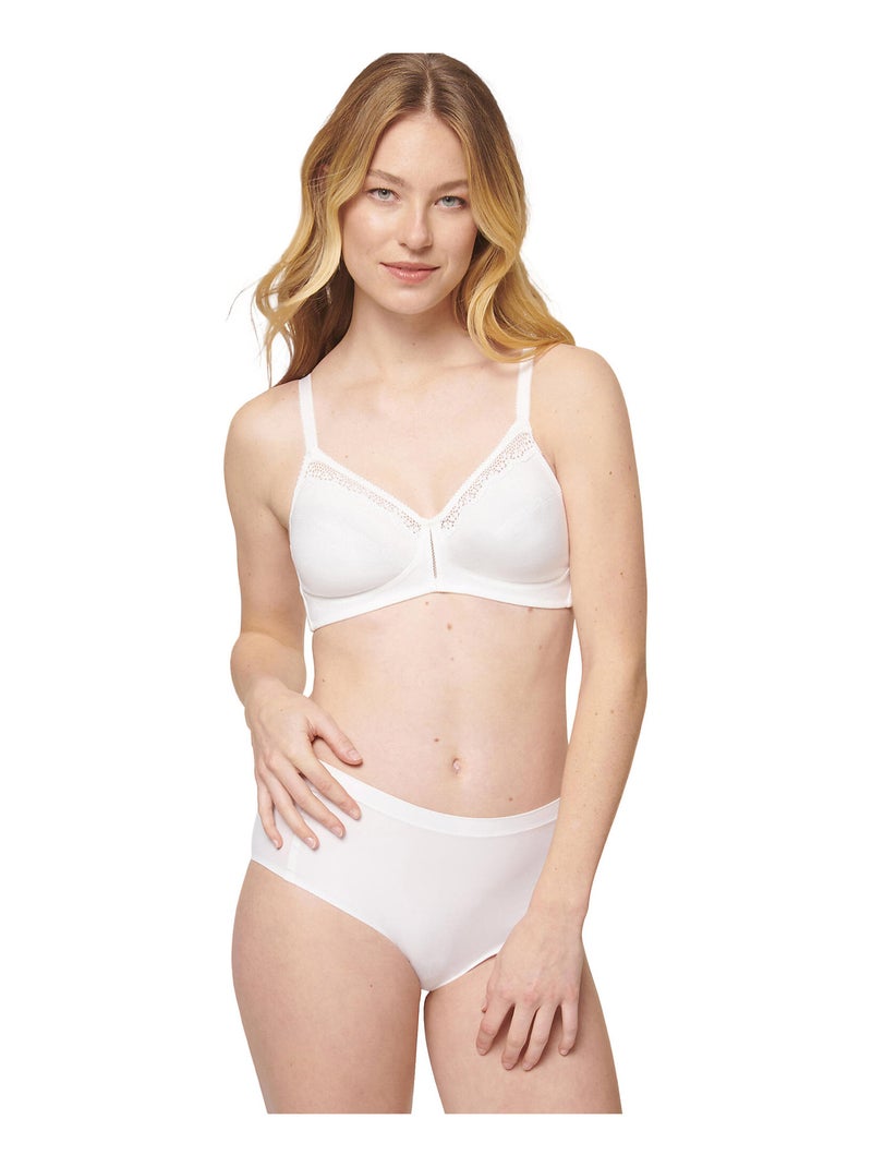 Soutien-gorge sans armatures COTTON BEAUTY Blanc - Kiabi