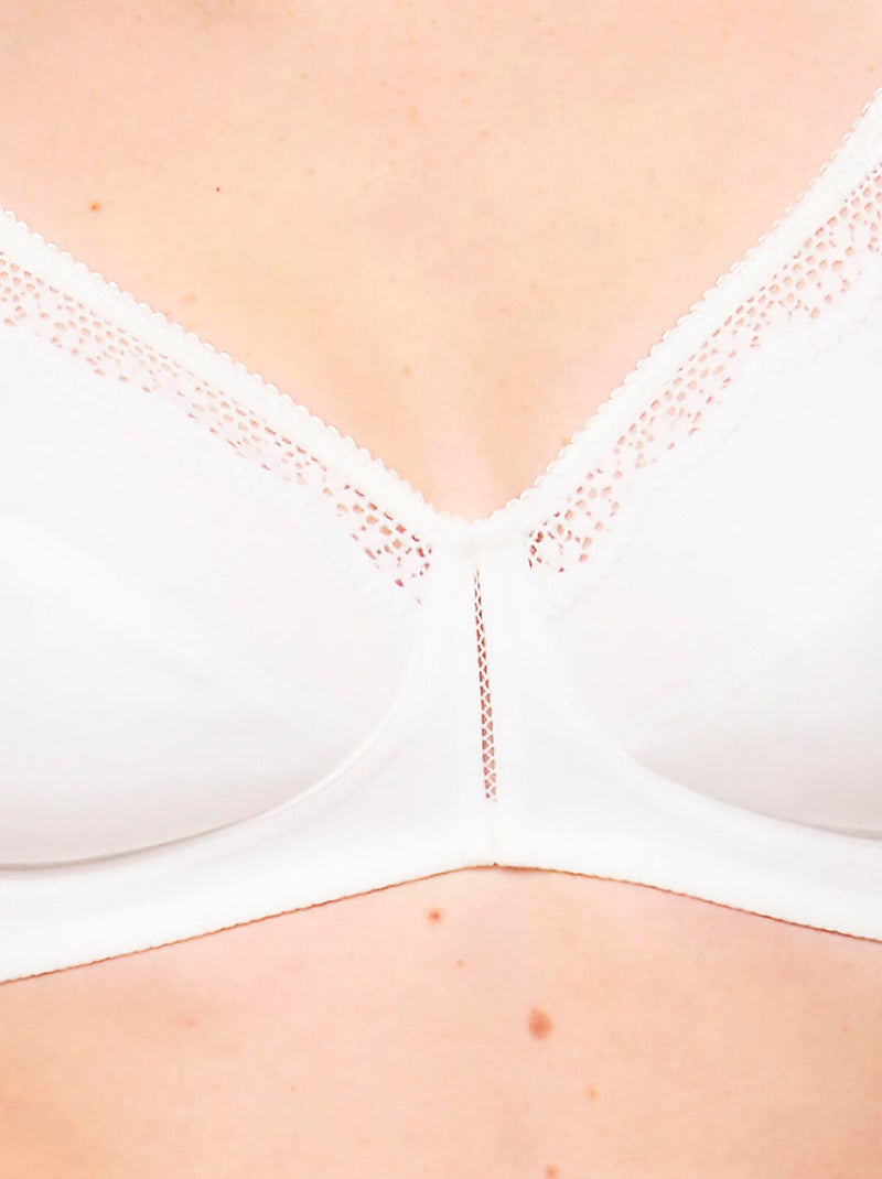Soutien-gorge sans armatures COTTON BEAUTY Blanc - Kiabi