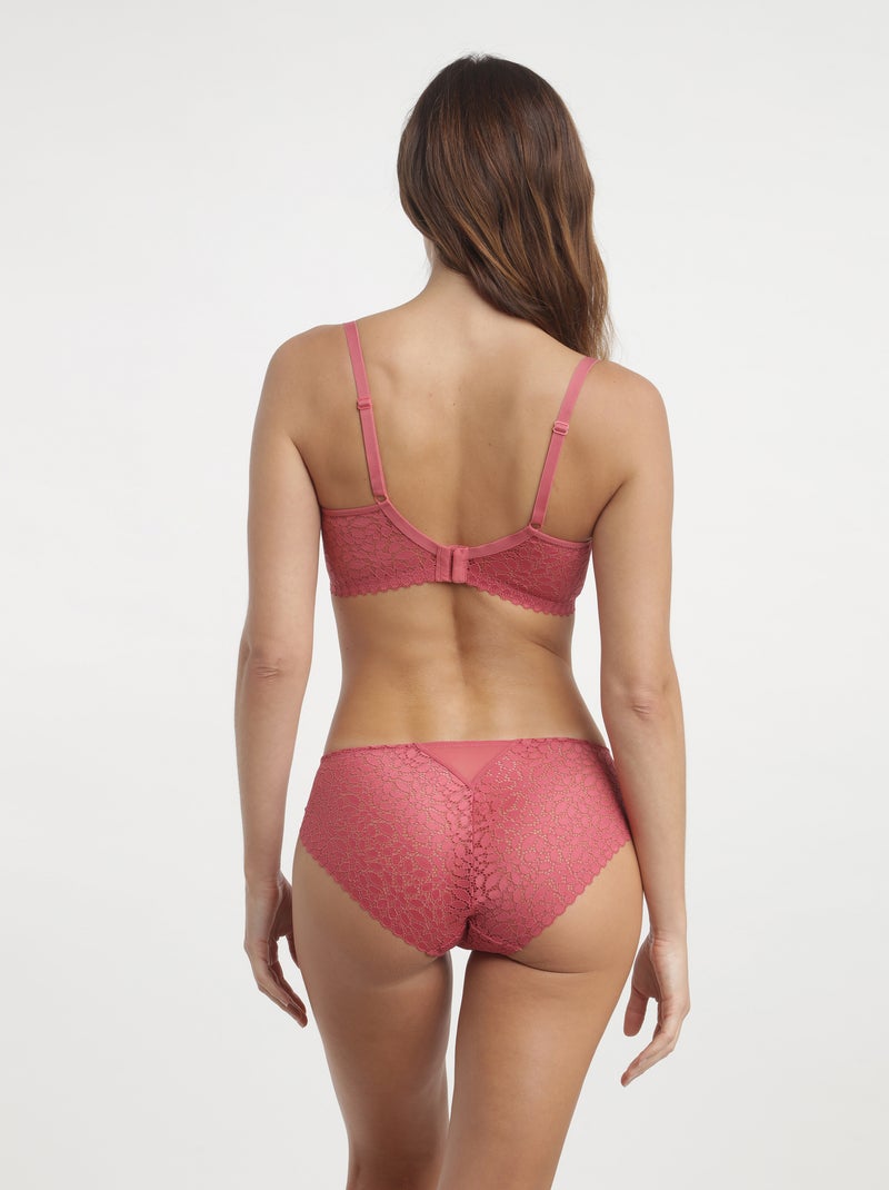 Soutien-gorge sans armatures Daily Dentelle Rose foncé - Kiabi