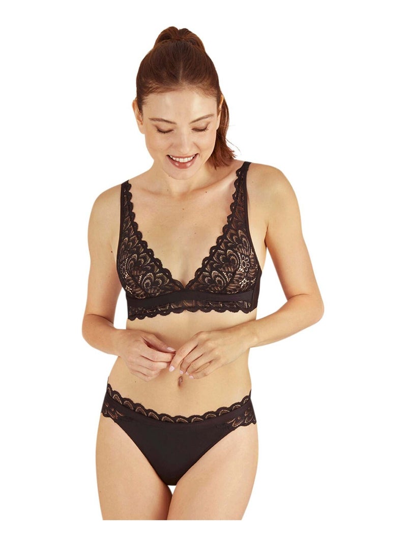 Soutien-gorge sans armatures DENTELLE AUDACIEUSE Noir - Kiabi