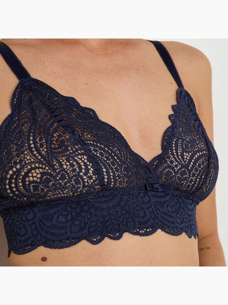 Soutien-gorge sans armatures dentelle Dentelle - RougeGorge Lingerie Bleu marine - Kiabi