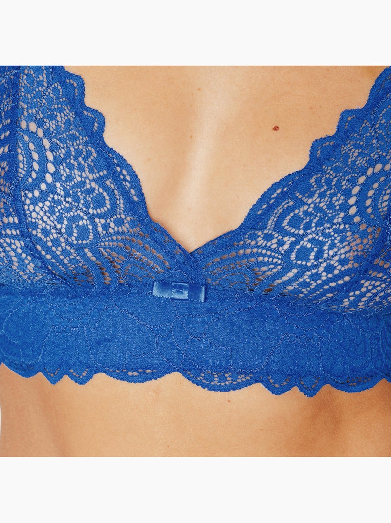 Soutien-gorge sans armatures dentelle Dentelle - RougeGorge Lingerie Bleu roi - Kiabi