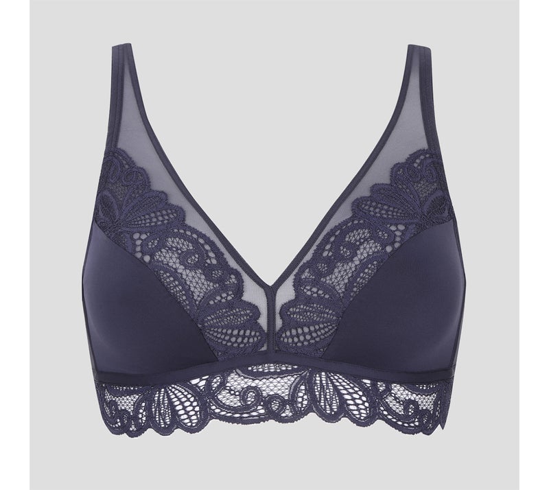 Soutien-gorge sans armatures DENTELLE ENVOÛTANTE Bleu nuit - Kiabi