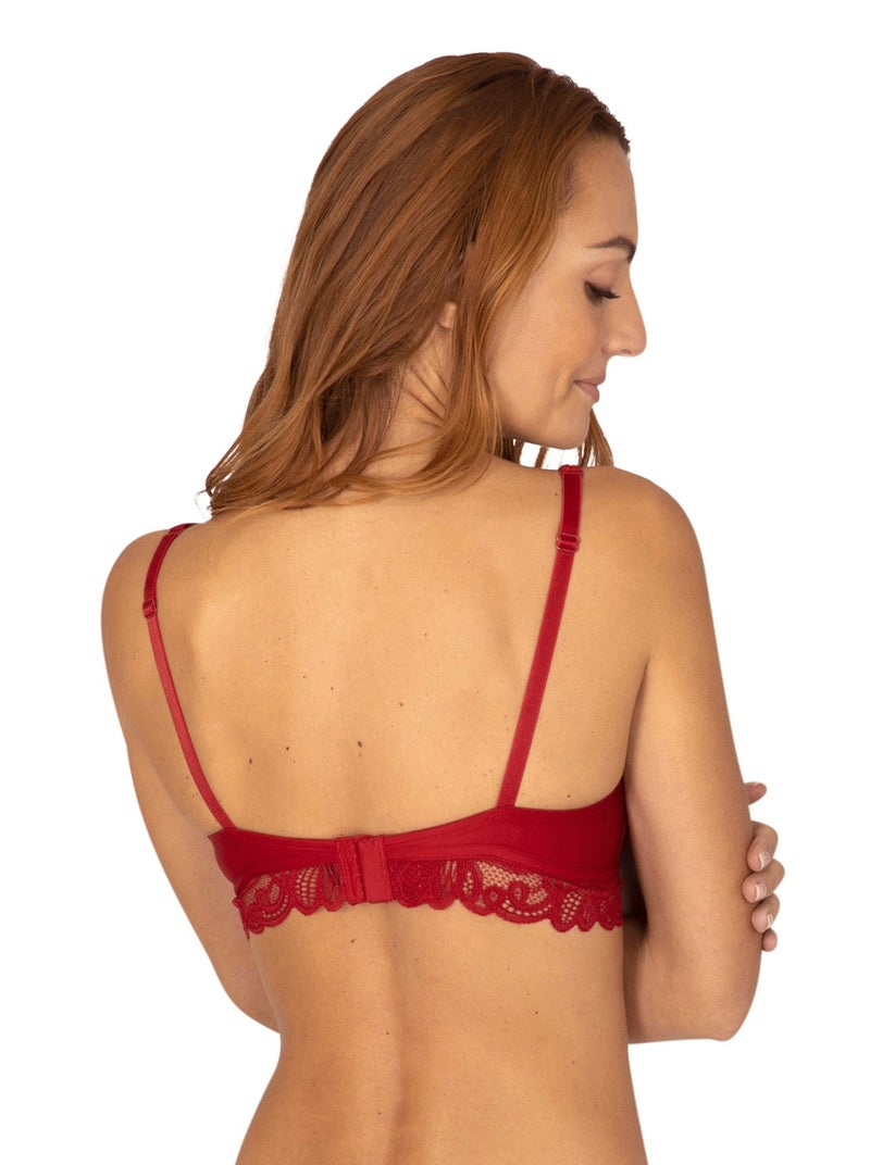 Soutien-gorge sans armatures DENTELLE ENVOÛTANTE Rouge - Kiabi