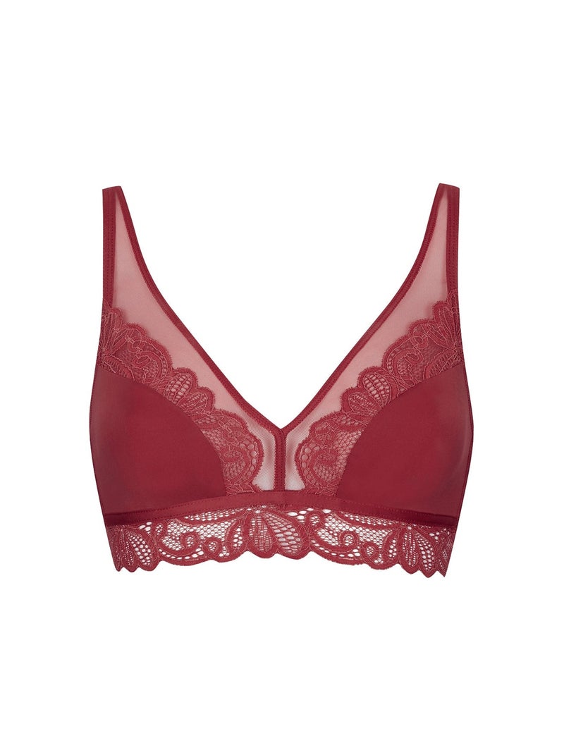 Soutien-gorge sans armatures DENTELLE ENVOÛTANTE Rouge - Kiabi