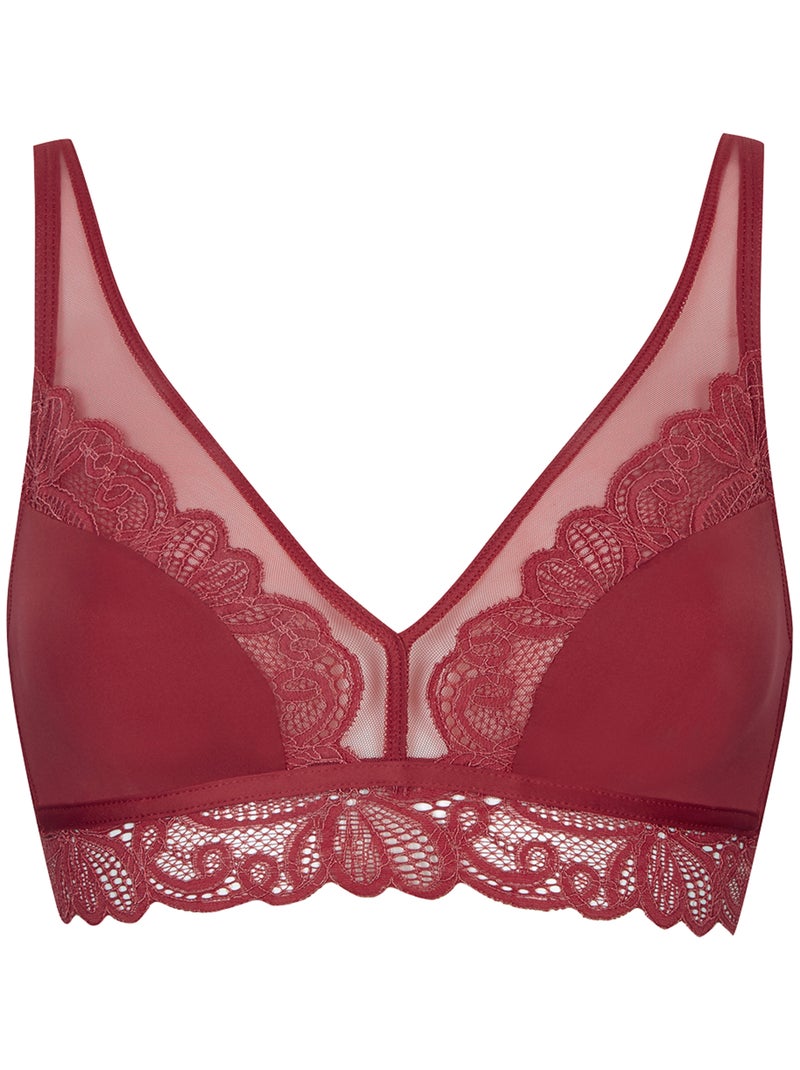 Soutien-gorge sans armatures DENTELLE ENVOÛTANTE Rouge - Kiabi