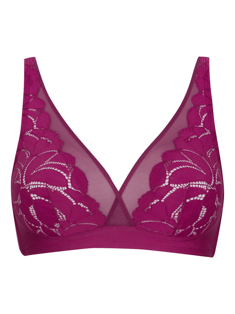 Soutien-gorge sans armatures DENTELLE PRODIGIEUSE Rose fushia - Kiabi