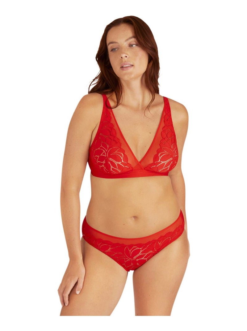 Soutien-gorge sans armatures DENTELLE PRODIGIEUSE Rouge vermillon - Kiabi