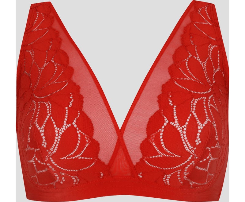 Soutien-gorge sans armatures DENTELLE PRODIGIEUSE Rouge vermillon - Kiabi