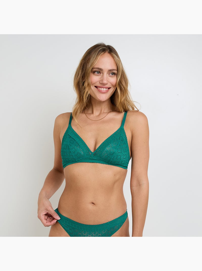 Soutien-gorge emboitant dos fantaisie spécial grande taille noir | GEMO
