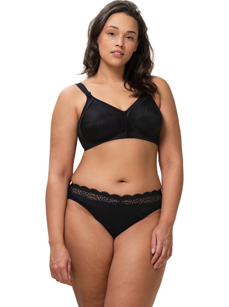 Soutien-gorge sans armatures DOREEN + COTTON01 Noir - Kiabi
