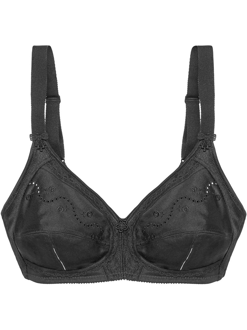 Soutien-gorge sans armatures DOREEN + COTTON01 Noir - Kiabi