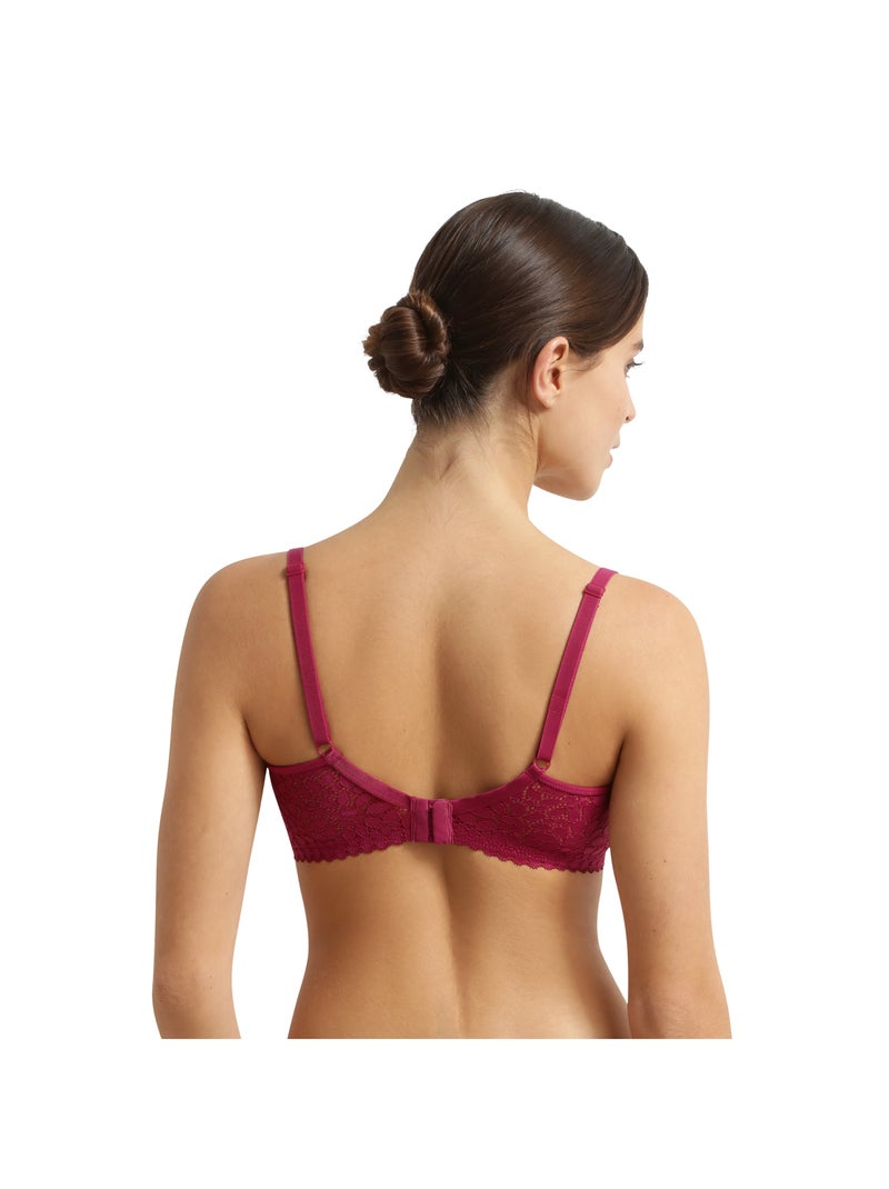 Soutien-gorge sans armatures en dentelle Daily Dentelle Prune - Kiabi