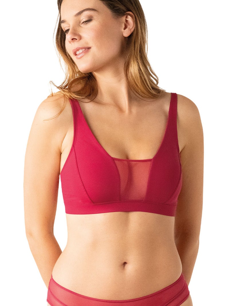 Soutien-gorge sans armatures femme tulle athena Rouge - Kiabi
