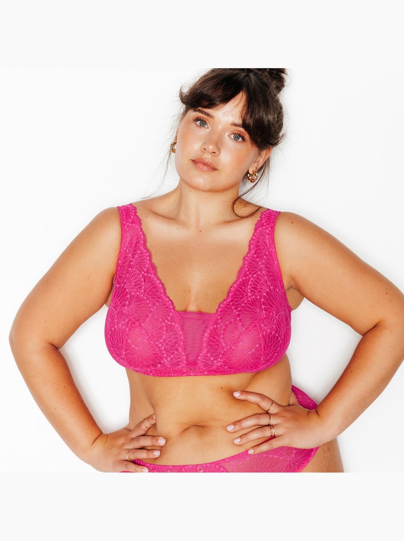 Soutien-gorge sans armatures Hermine+ - RougeGorge Lingerie Rose fushia - Kiabi