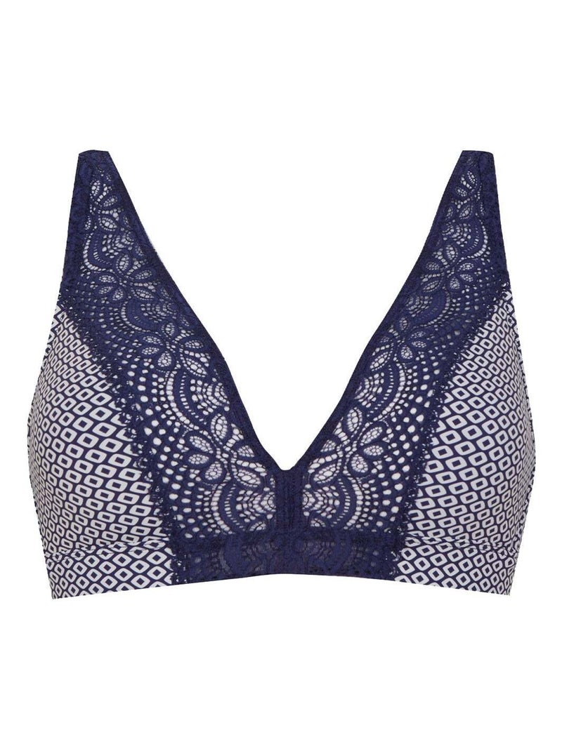 Soutien-gorge sans armatures L'IRRÉSISTIBLE Bleu Blanc - Kiabi