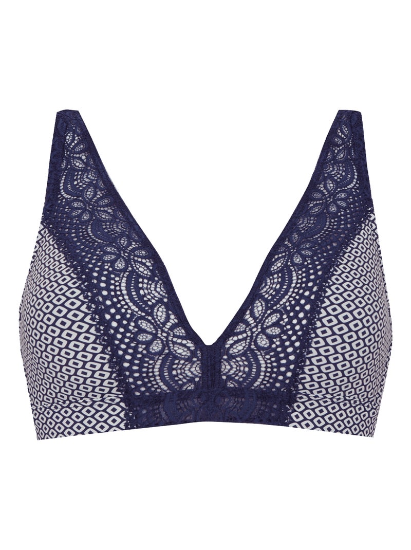 Soutien-gorge sans armatures L'IRRÉSISTIBLE Bleu Blanc - Kiabi