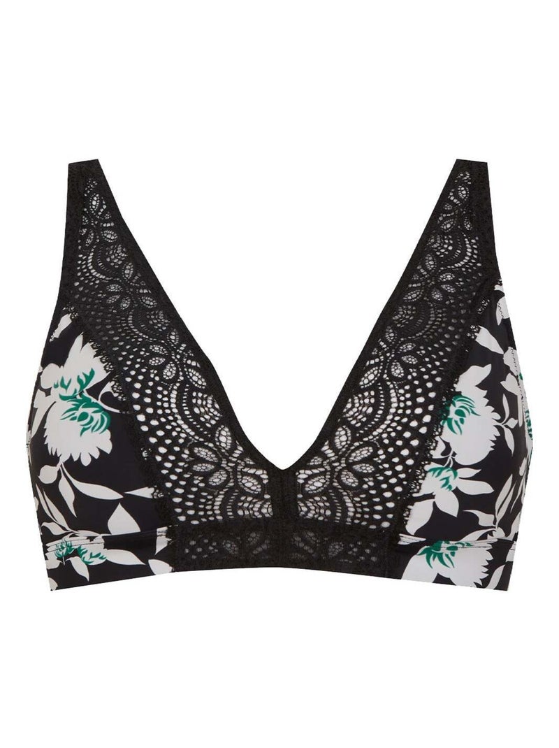 Soutien-gorge sans armatures L'IRRÉSISTIBLE Noir Vert Blanc - Kiabi