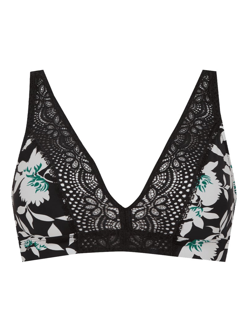 Soutien-gorge sans armatures L'IRRÉSISTIBLE Noir Vert Blanc - Kiabi