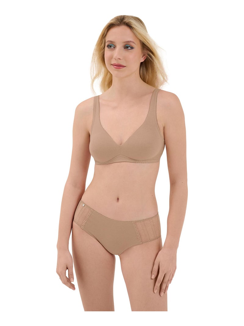 Soutien-gorge sans armatures Lucky Beige - Kiabi