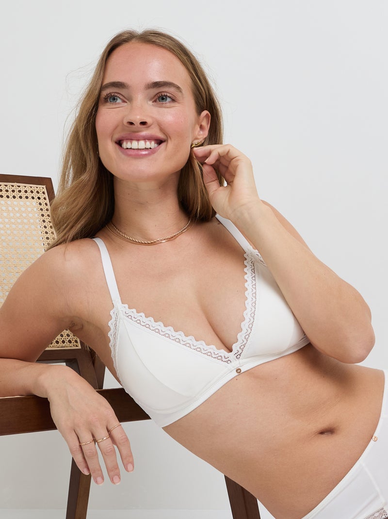 Soutien-gorge sans armatures microfibre Douce - RougeGorge Lingerie Ecru - Kiabi