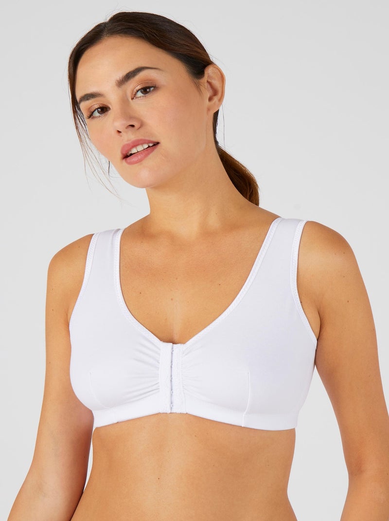 Soutien-gorge sans armatures ouvert devant - Damart Blanc - Kiabi