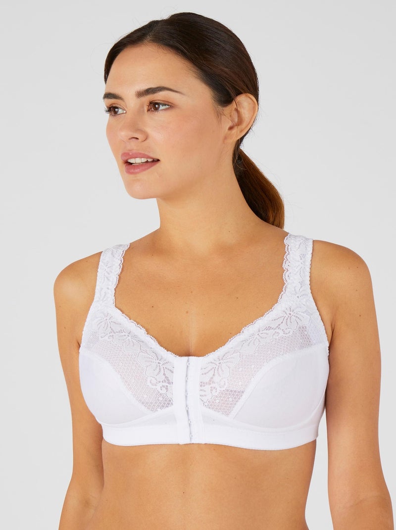 Soutien-gorge sans armatures, ouvert devant - Damart Blanc - Kiabi