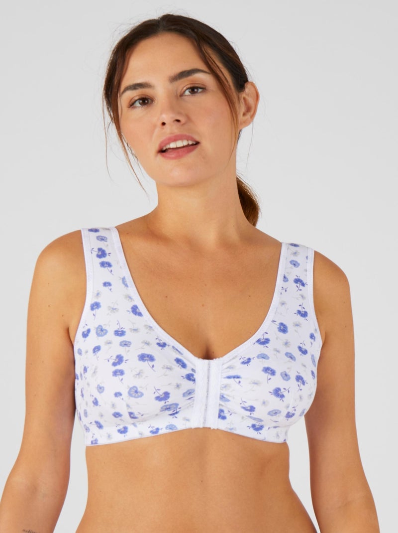 Soutien-gorge sans armatures ouvert devant - Damart Bleu - Kiabi