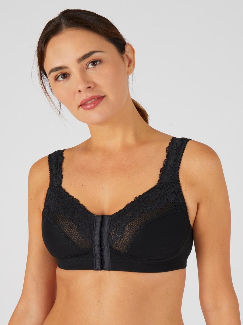 Soutien-gorge sans armatures, ouvert devant - Damart Noir - Kiabi
