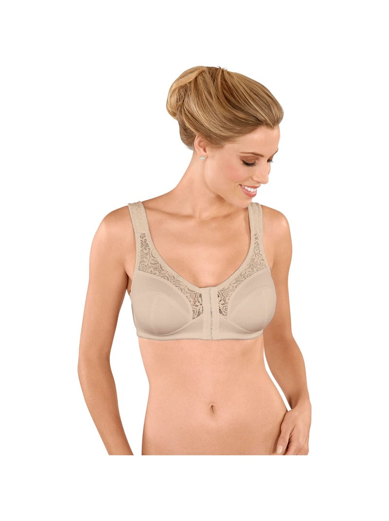 Soutien-gorge sans armatures ouvert devant Beige - Kiabi