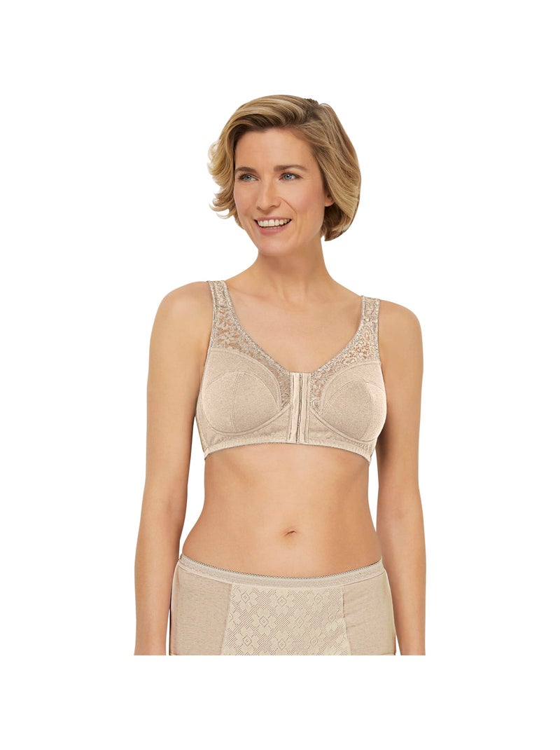 Soutien-gorge sans armatures ouvert devant Beige - Kiabi