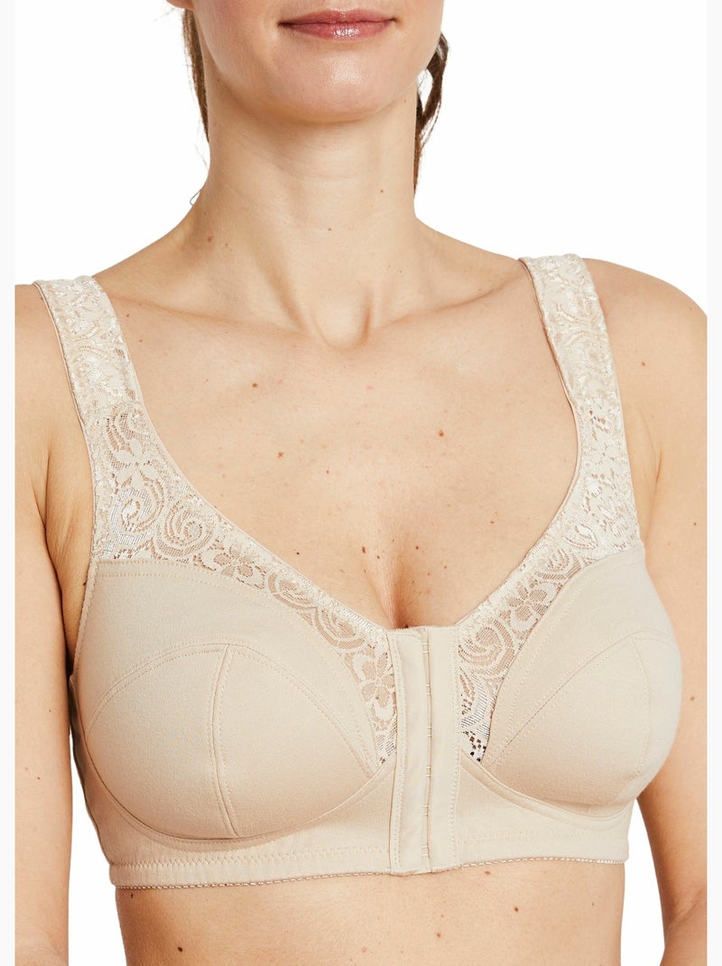 Soutien-gorge sans armatures ouvert devant Beige sable - Kiabi