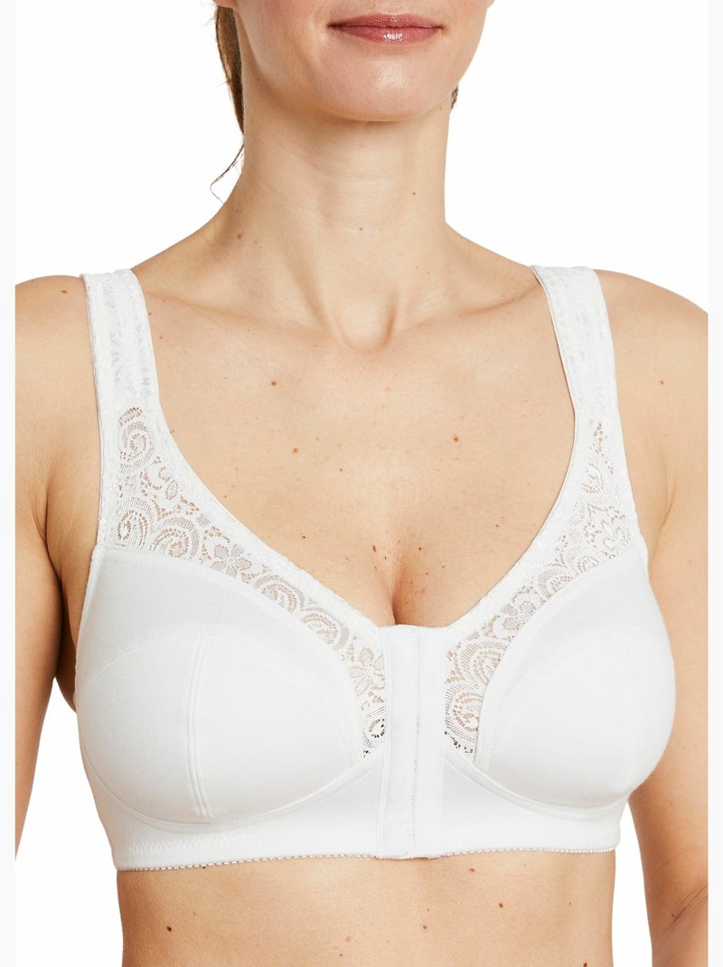 Soutien-gorge sans armatures ouvert devant Blanc - Kiabi