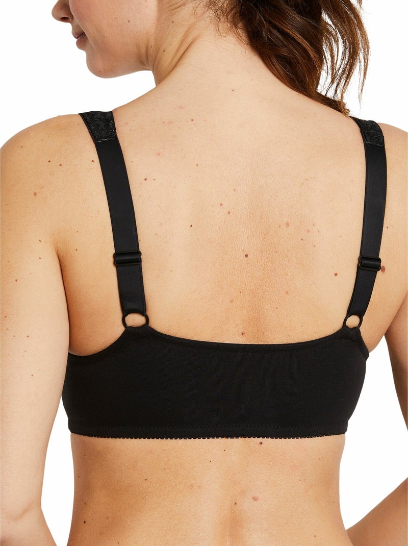 Soutien-gorge sans armatures ouvert devant Noir - Kiabi