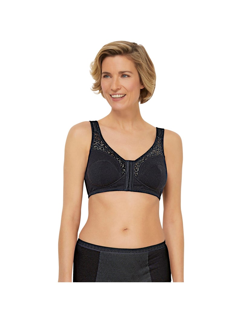 Soutien-gorge sans armatures ouvert devant Noir - Kiabi