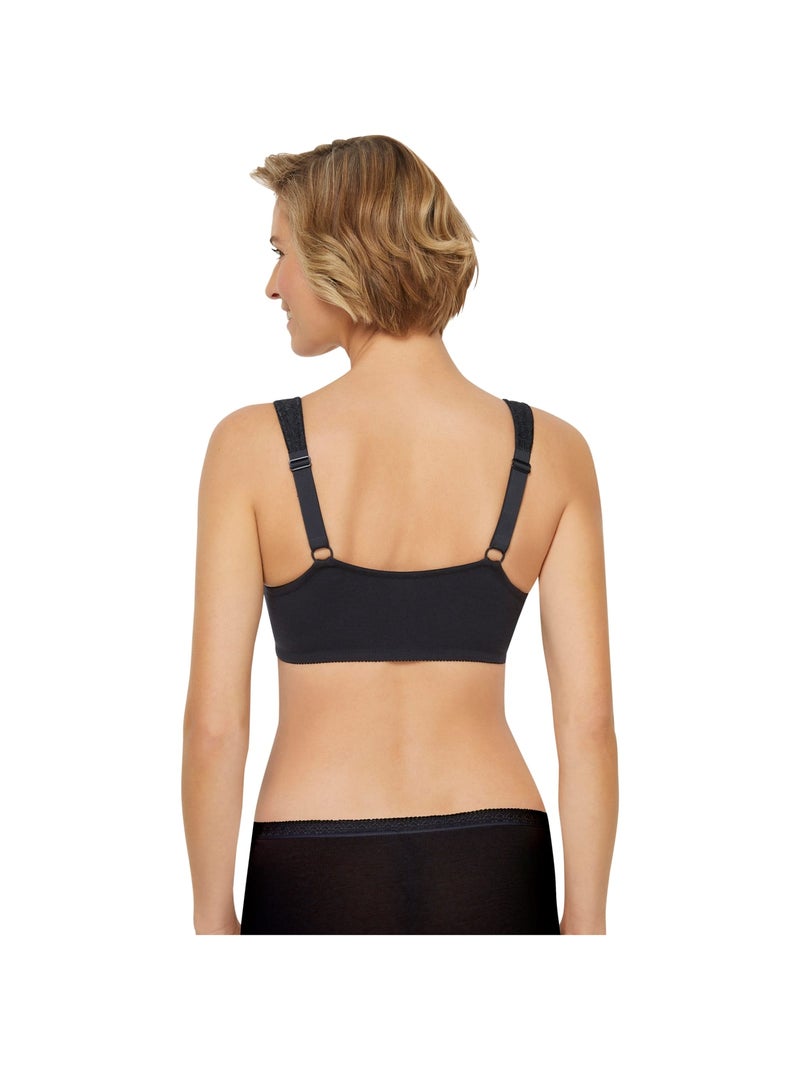 Soutien-gorge sans armatures ouvert devant Noir - Kiabi