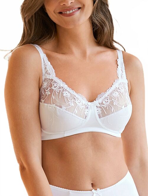 Soutien-gorge sans armatures tulle brodé - Kiabi