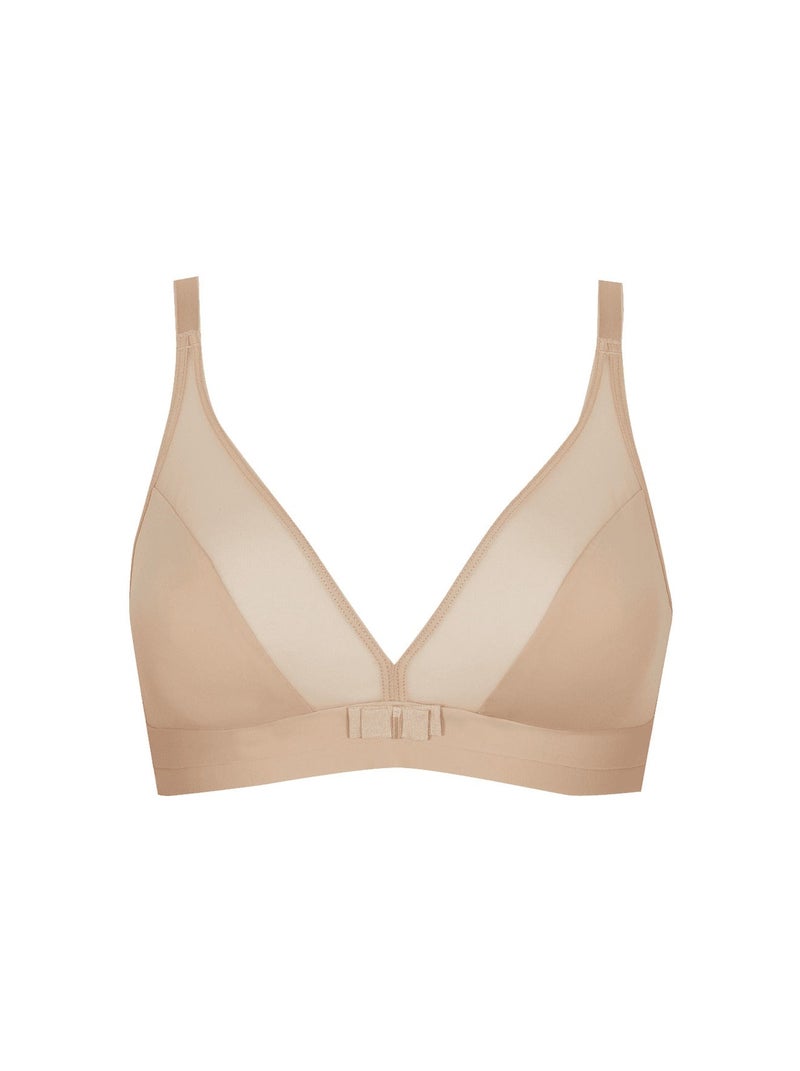 Soutien-gorge sans armatures TULLE DESIGN Beige - Kiabi