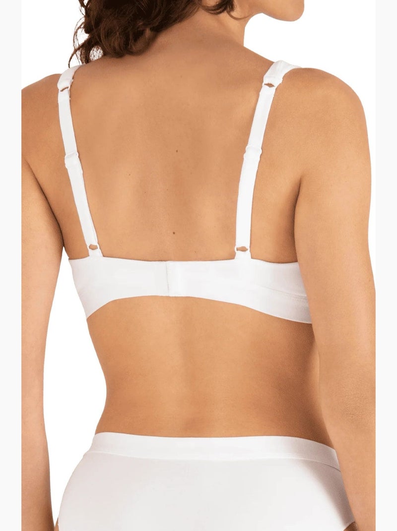 Soutien-gorge sans armatures TULLE DESIGN COTON Blanc - Kiabi
