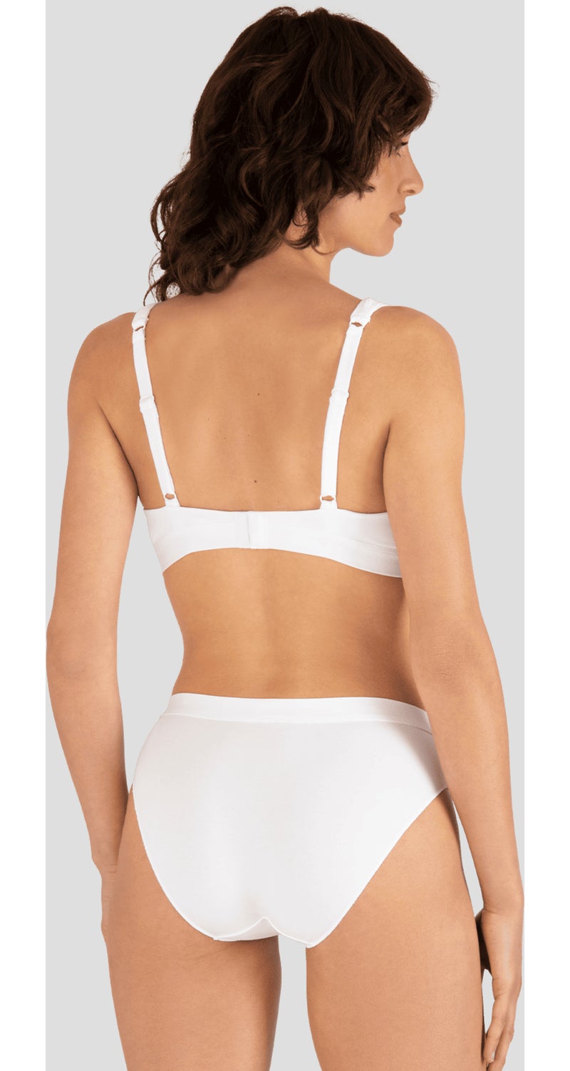 Soutien-gorge sans armatures TULLE DESIGN COTON Blanc - Kiabi