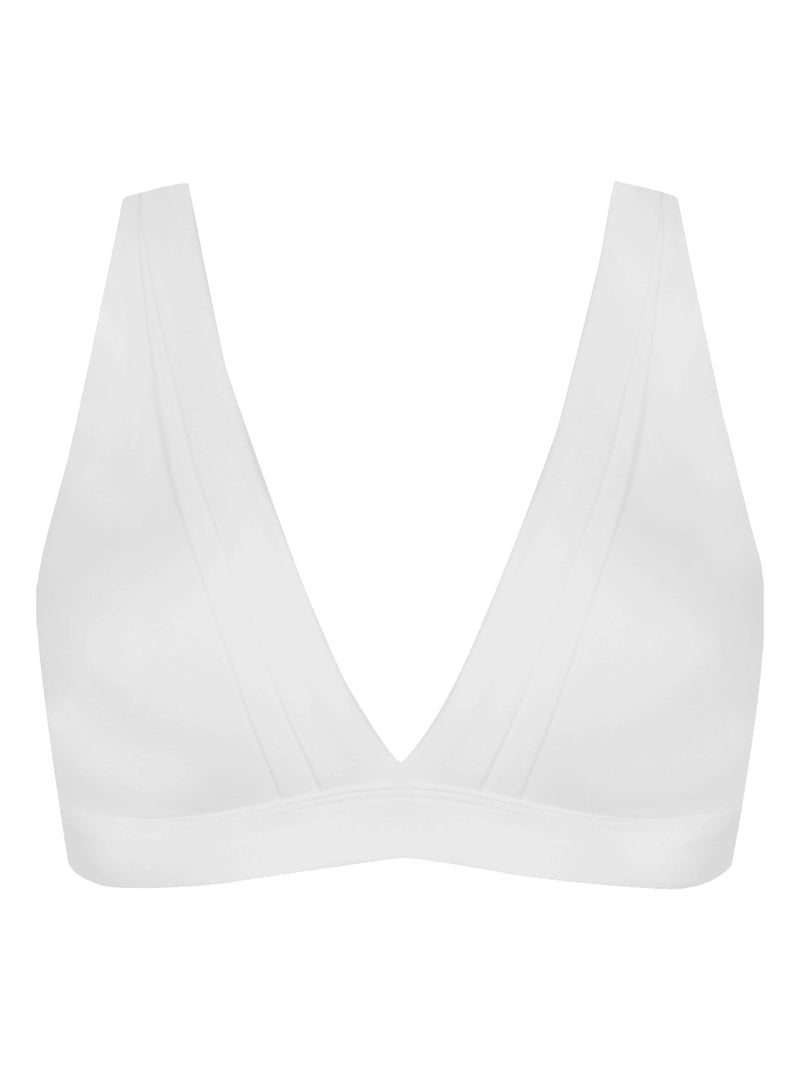 Soutien-gorge sans armatures TULLE DESIGN COTON Blanc - Kiabi