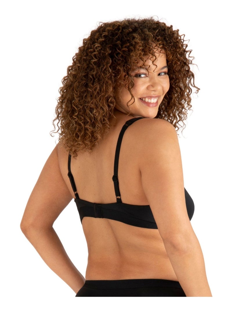 Soutien-gorge sans armatures TULLE DESIGN COTON Noir - Kiabi