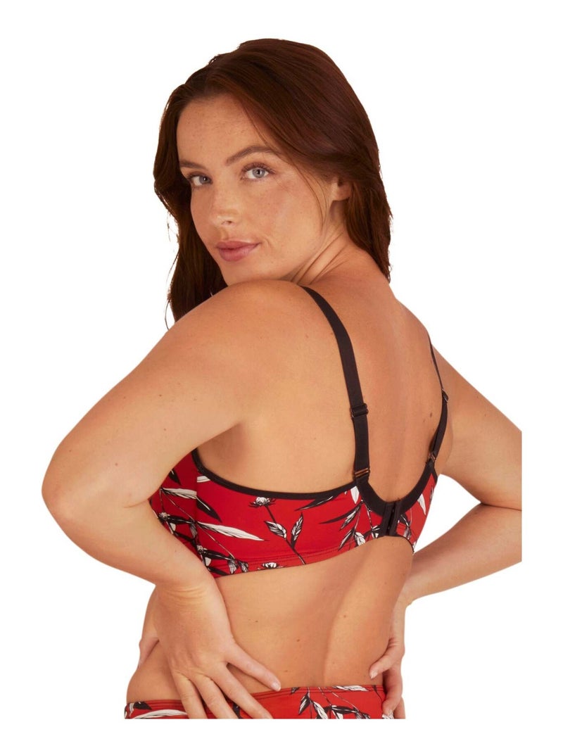 Soutien-gorge sans armatures TULLE DESIGN Noir Rouge - Kiabi