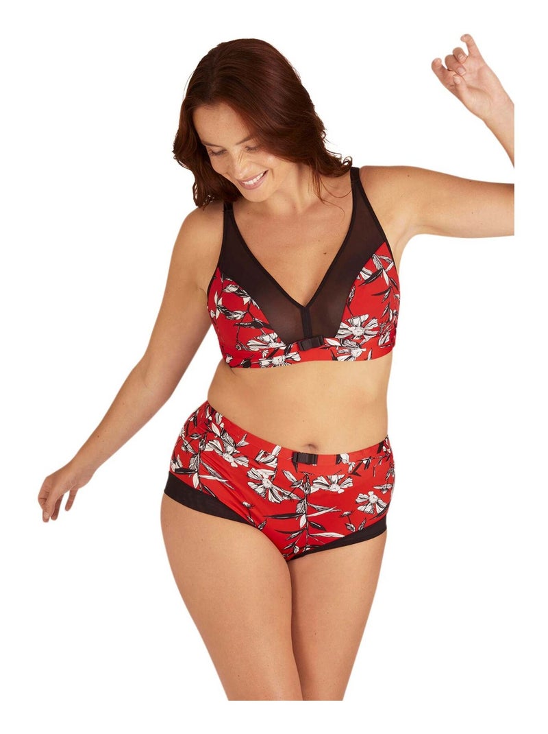 Soutien-gorge sans armatures TULLE DESIGN Noir Rouge - Kiabi